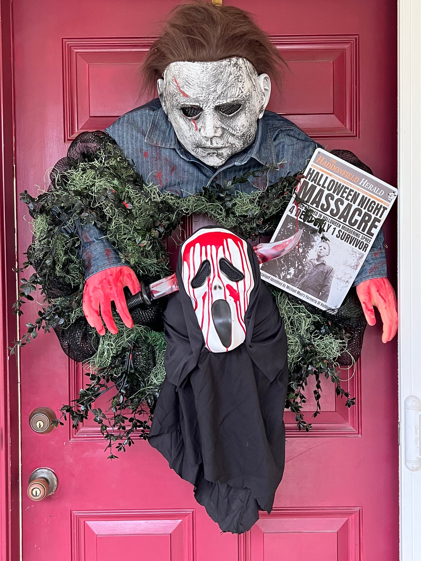 Michael Myers and Ghostface Horror Wreath